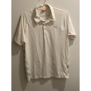 Puma Polo Shirt Mens  White Golf USPDRY Performance, Medium